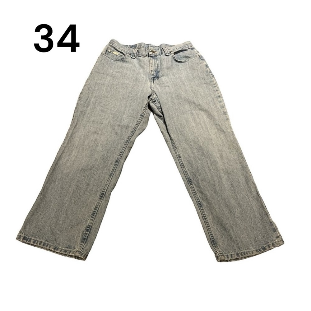 RIDERS BY LEE Jeans Lt Wash 34" Waist Length 39 1/2" Mom Style High Waist